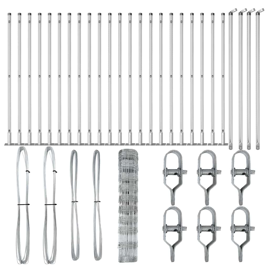 Wildzaun Silber 50 x 1 m Verzinkter Stahl